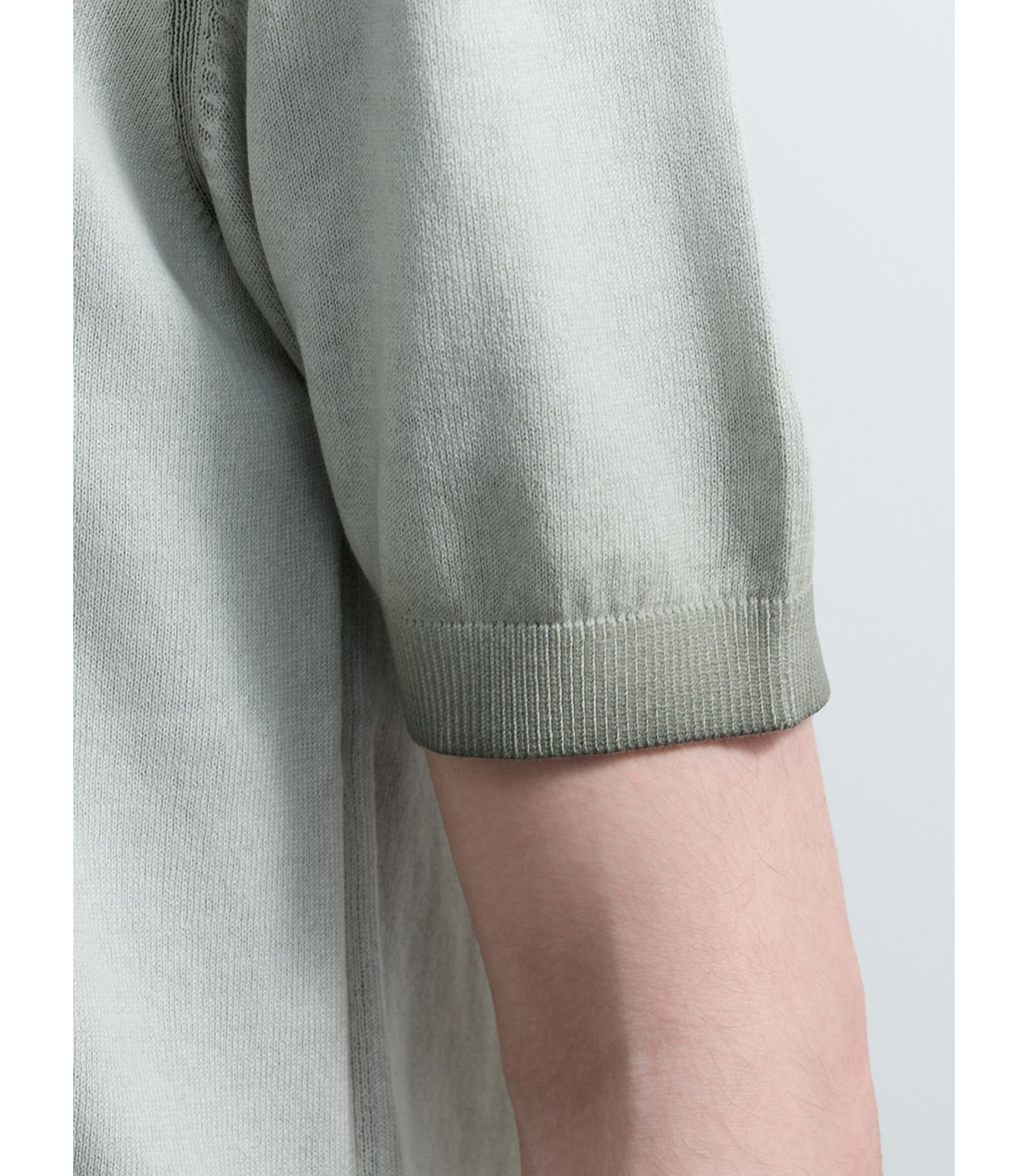 オンブレコットンクルーネックハーフスリーブセーター 詳細画像 モスグリーン 7